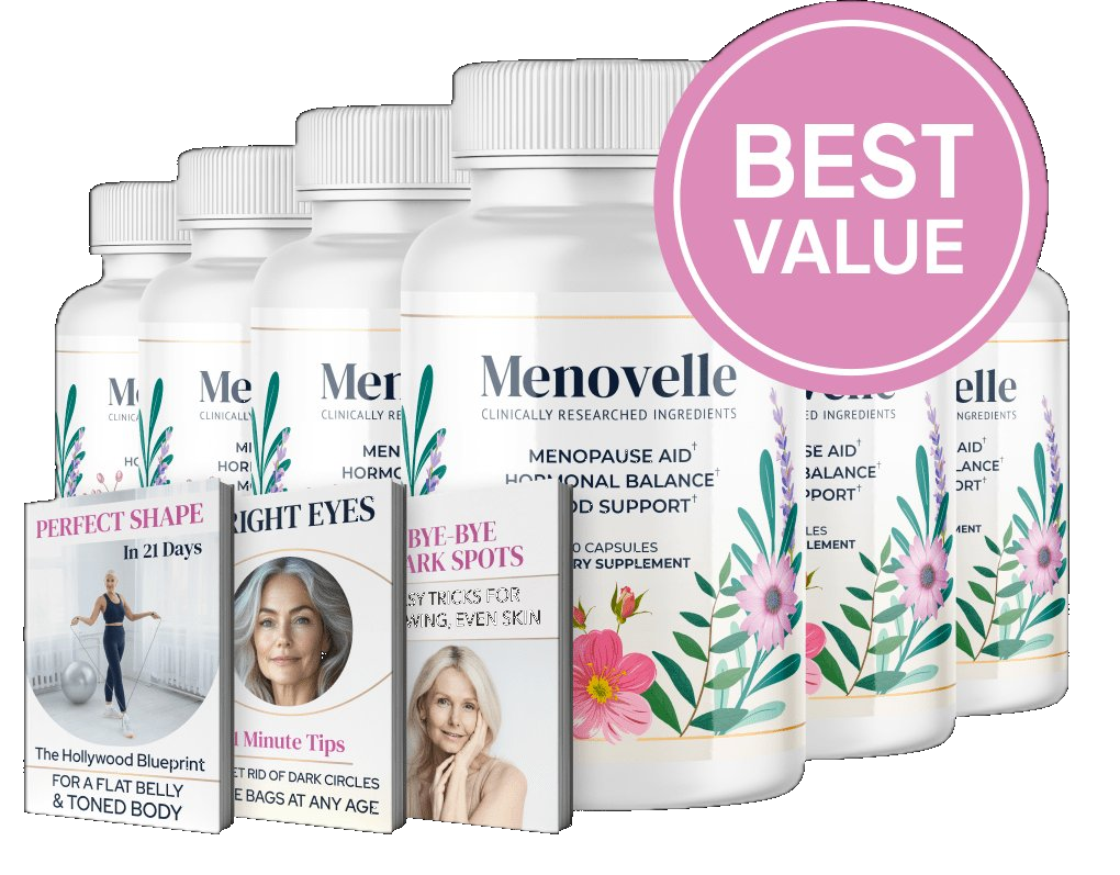 Menovelle 6 bottle bundle with 3 free bonuses